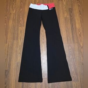 Bia Brazil Women's Flare Leggings Xs Black Pink White Trim Made in Brazil E98